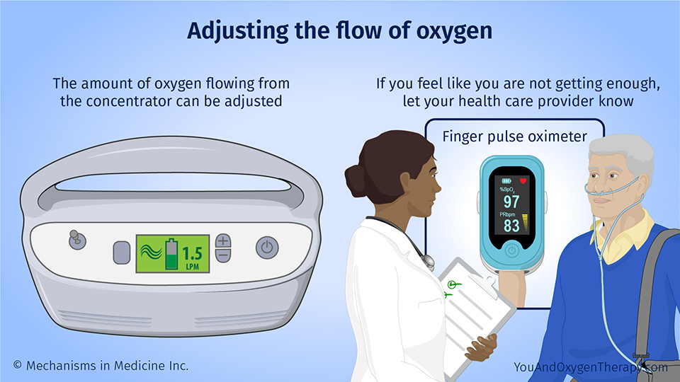 Adjusting the flow of oxygen